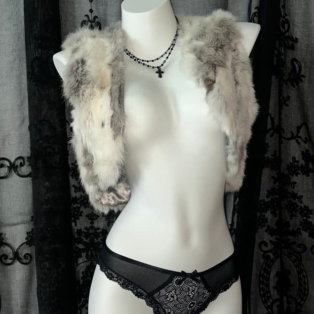 rabbit fur vest