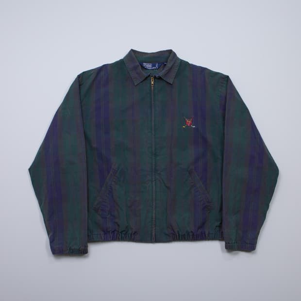 폴로 랄프로렌 그린 체크 코튼 쉘 바이스윙 자켓