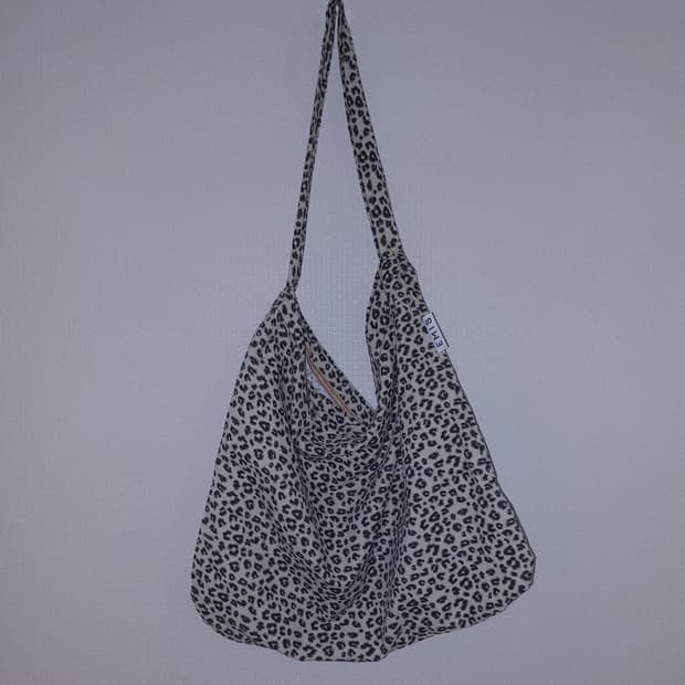 이미스 갸루 호피 레오파드 코듀로이 에코백