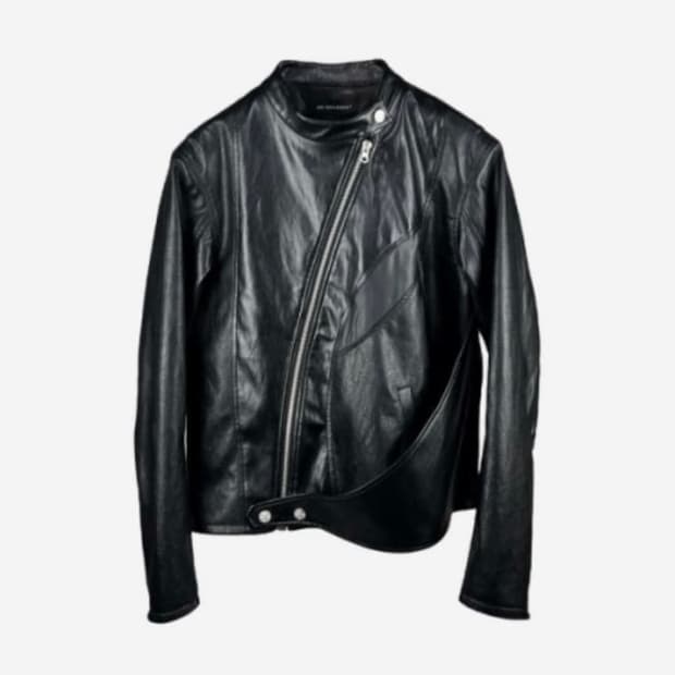 써저리 커브드 레더자켓 s