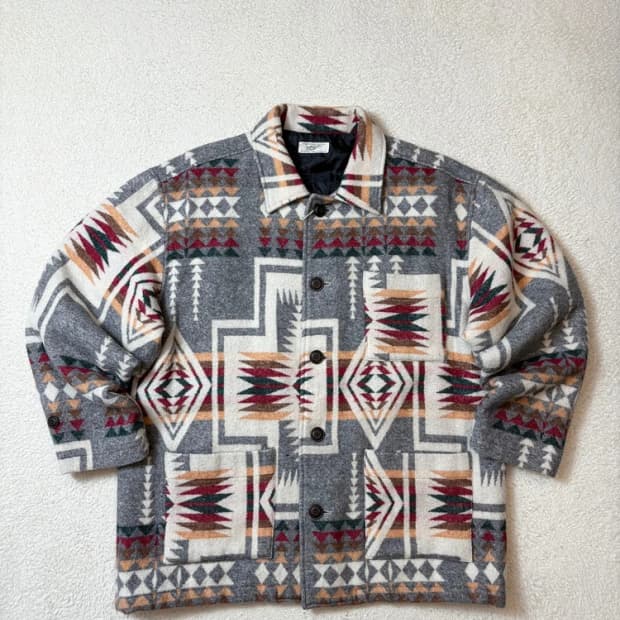 웨인 90's 울 아즈텍 나바호 누빔 셔츠 자켓 PN6485