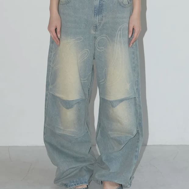 팬시클럽 엔젤 빈티지 워싱 핀턱팬츠