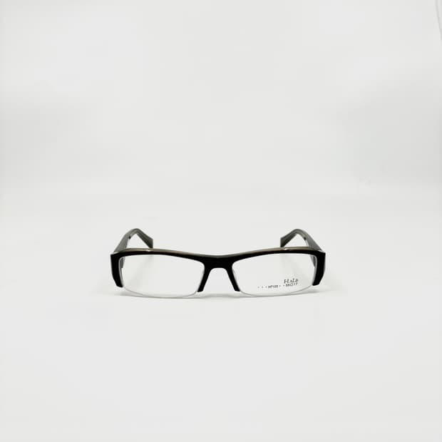 HALB 빈티지 브라운 반무테 프레임 뿔테 안경