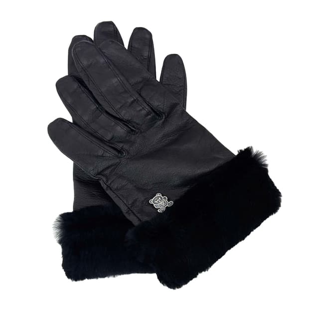 Hysteric Glamour Leather Fur Cuff Gloves