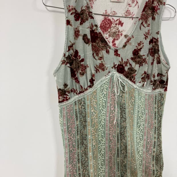 빈티지 벨벳 레이스 슬리브리스 나시