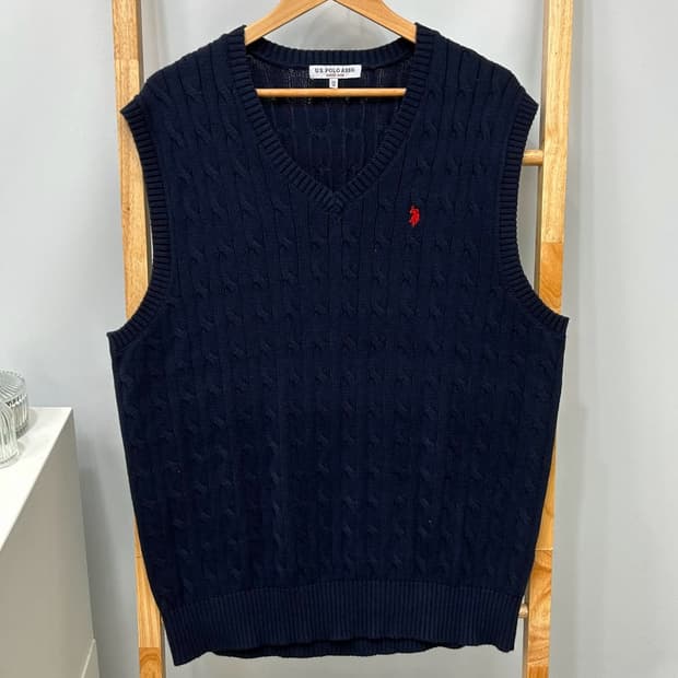 폴로 네이비 니트 조끼 2XL 