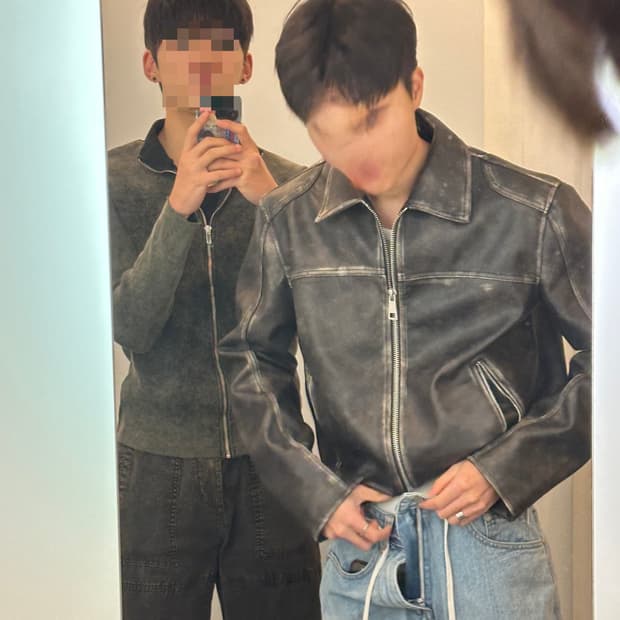 일본 자라 빈티지 레더 자켓
