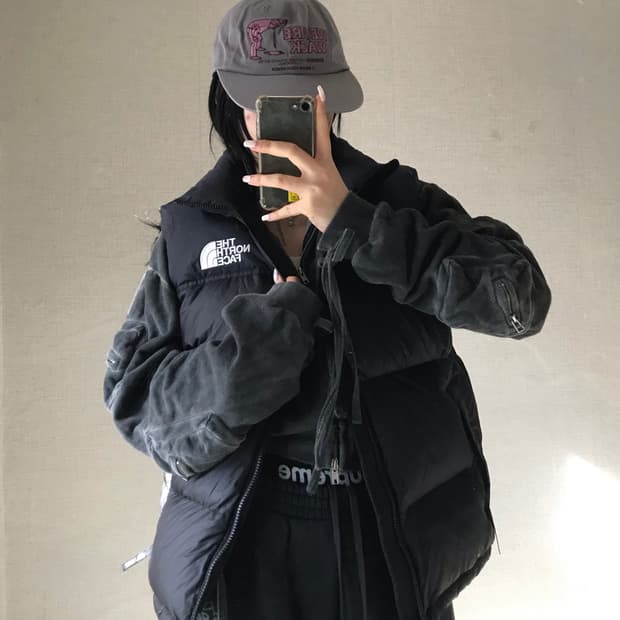 노페 700 눕시 블랙 조끼패딩