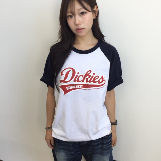 Dickies Navy Raglan Logo Tee
