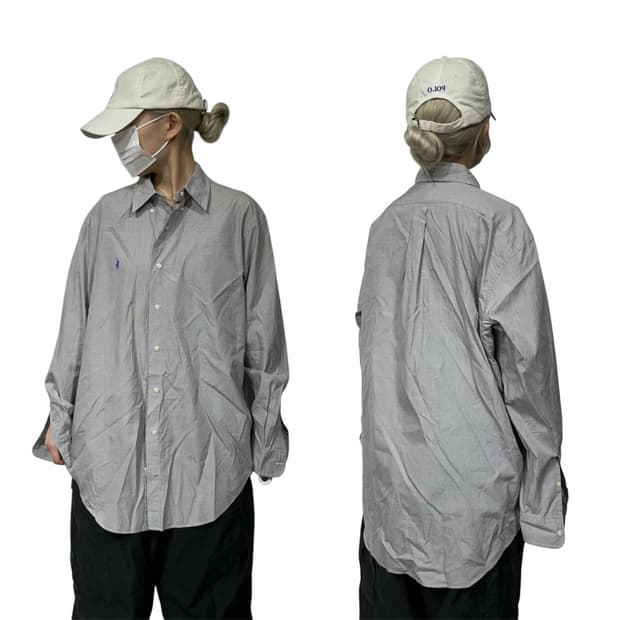 폴로 랄프 로렌 그레이 클래식핏 오버핏 셔츠 L