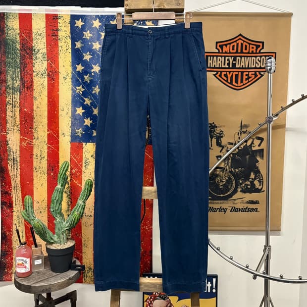 90s 폴로랄프로렌 슬림핏 네이비 클래식 투턱 치노팬츠 N189