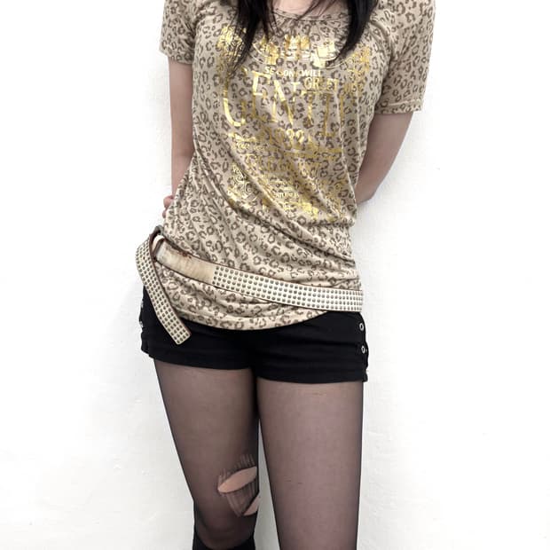 Leopard gal slim fit top 