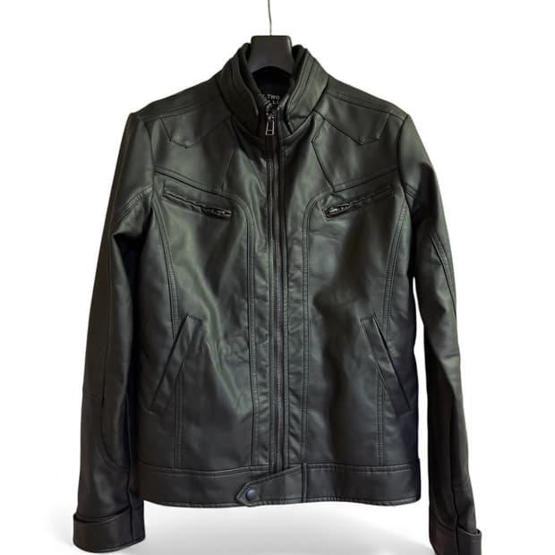 빈티지 크롭 레더 자켓