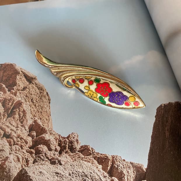 빈티지 플라워 컬러 브로치