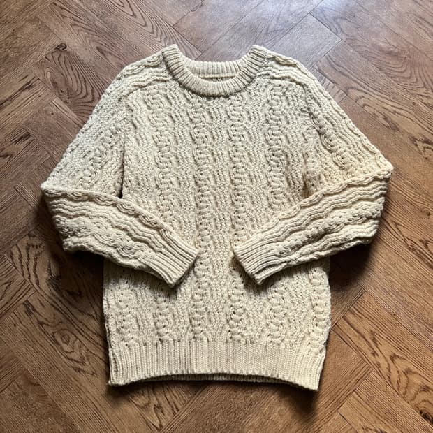 [M]90's 아일랜드제 핸드메이드 아란 피셔맨 스웨터 F3