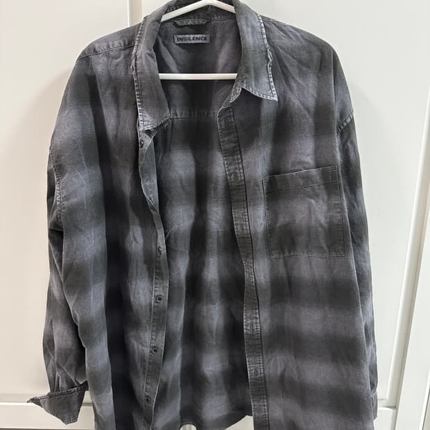 디스트로이드 다잉 체크 셔츠 GREY