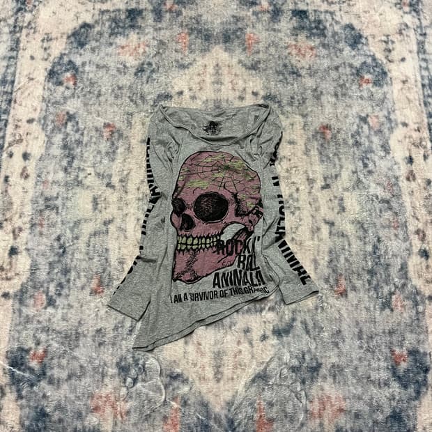 Glad news punk skull asymmetry cut sew