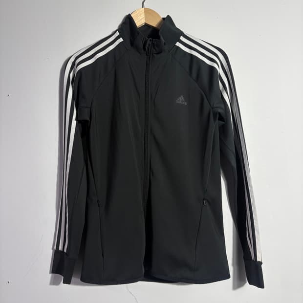 아디다스 블랙 삼선 슬림핏 집업 자켓
