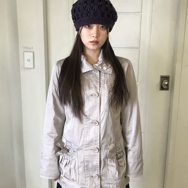 베이비 핑크 포켓 코트