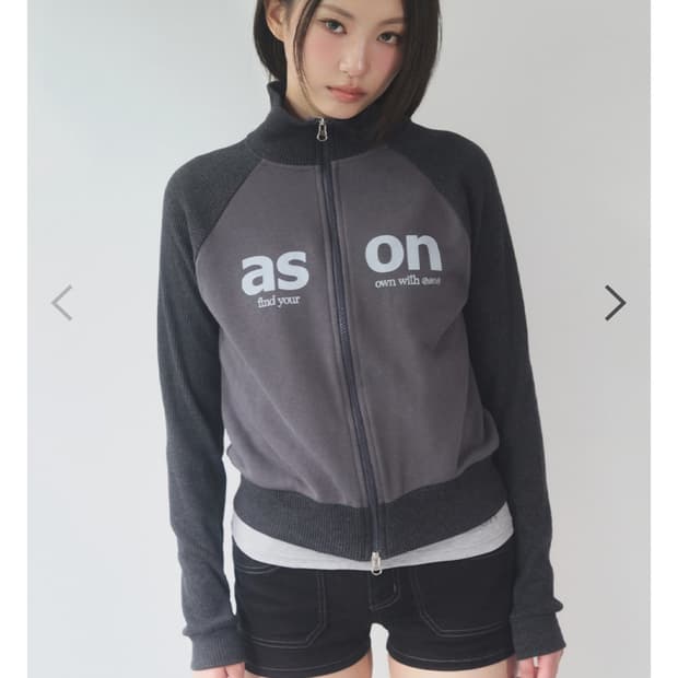 애즈온 SALT ZIP-UP / CHARCOAL