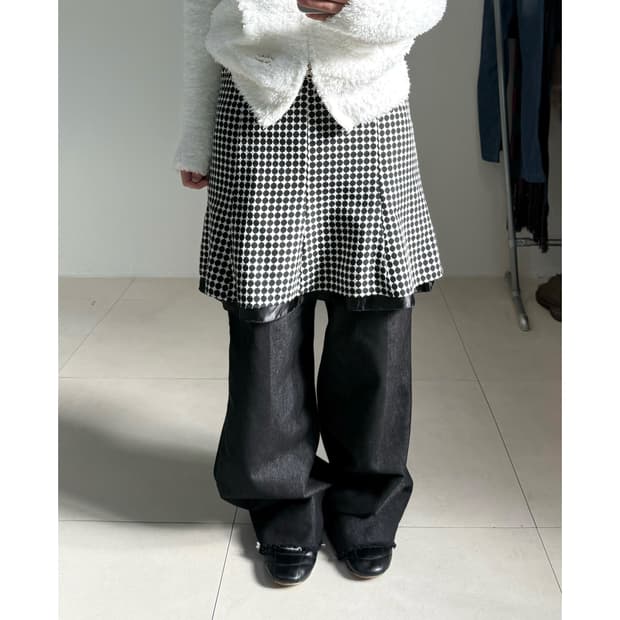 빈티지 도트 스커트