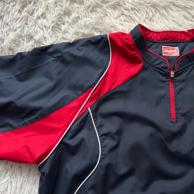 ASICS 일본빈티지 나일론 야구 유니폼 반팔 바람막이 XL 103