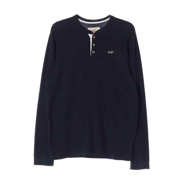 홀리스터 와플 헨리넥 긴팔 티셔츠 L