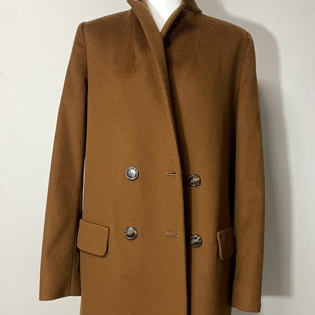 막스마라 더블브레스티드 브라운 카멜 코트