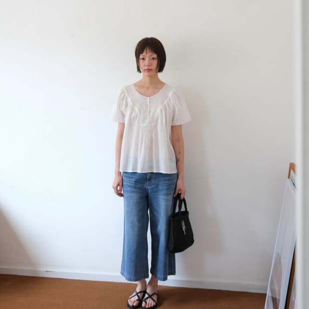 더버터크림 sloco 버뮤다 데님팬츠 7부