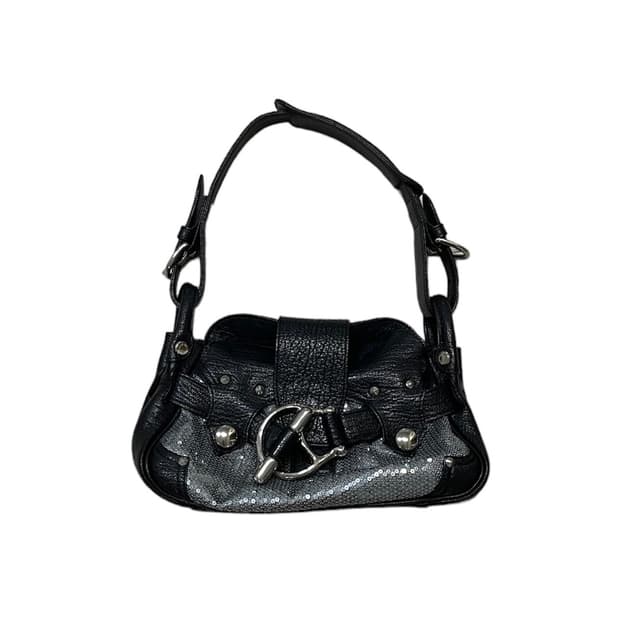 glitter buckle shoulder bag
