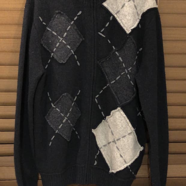 DKNY 아가일 니트집업