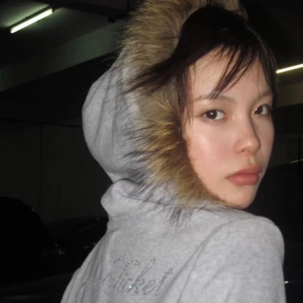 런웨이티켓 옛날버전 털후드집업 그레이