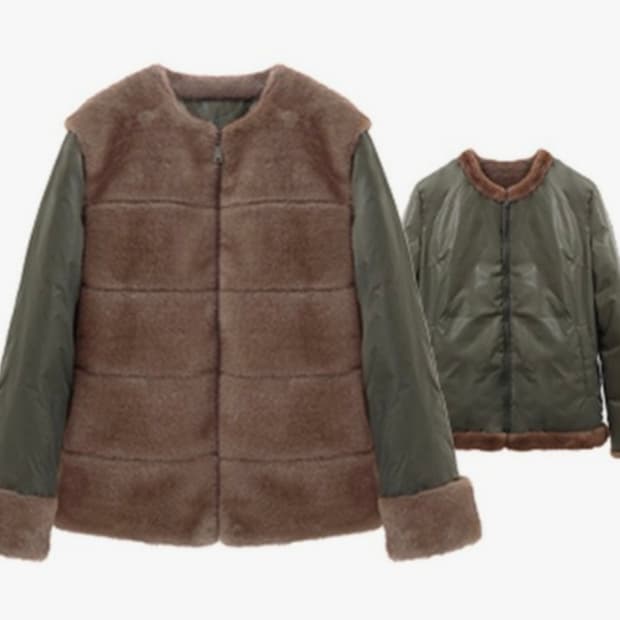 셀렙샵에디션의 FAUX밍크 헝가리구스다운 카키