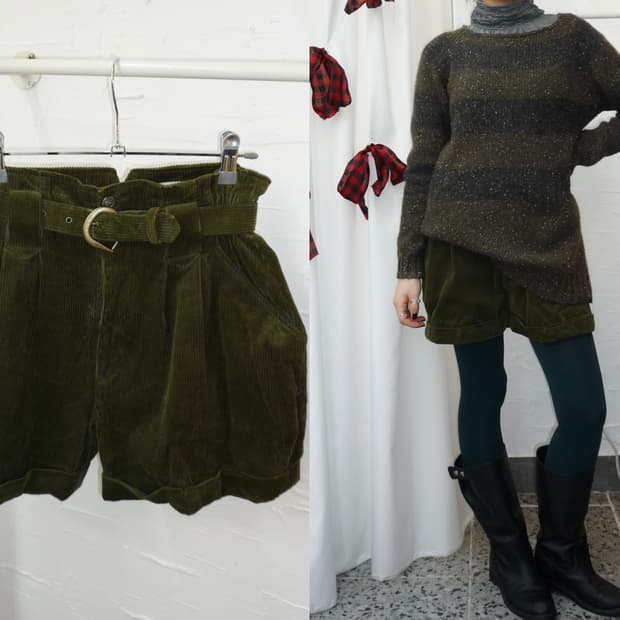 olive grove corduroy shorts