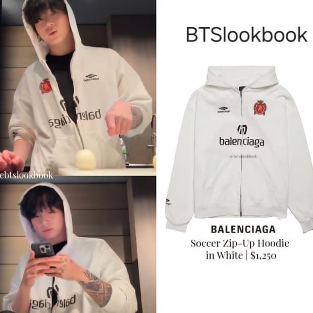 발렌시아가 사커 후드 집업 티셔츠 화이트 서울 싸커 후디 티 롱 슬리브