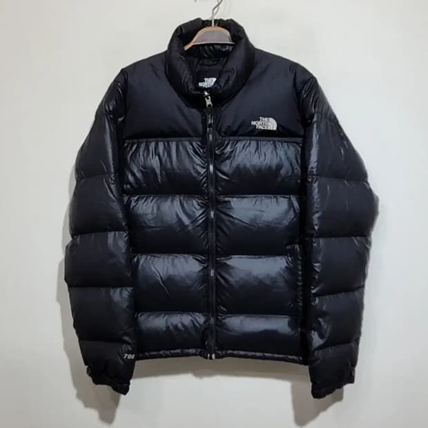 (L) 노스페이스 구스다운 눕시패딩 점퍼 블랙 거위털 700 자켓 