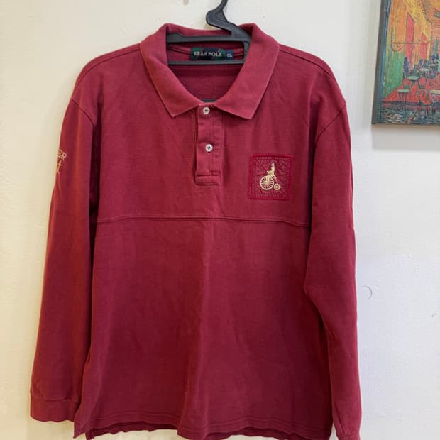 빈폴 빈티지 긴팔 피케셔츠 (와인 레드, XL, USA Fabric )
