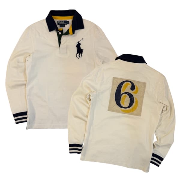 폴로 랄프로렌 빅포니 롱슬리브 럭비티 화이트