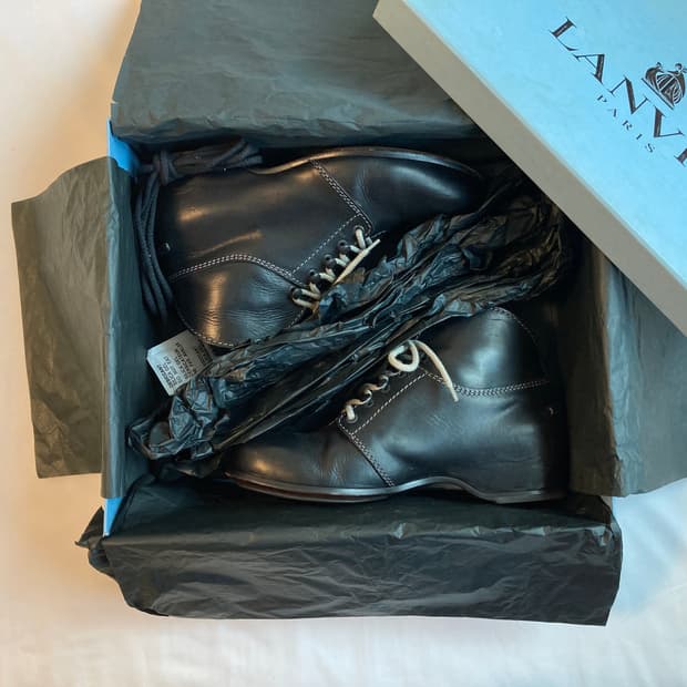 [270] 랑방 lanvin 플레인토 카프스킨 하이 더비슈즈