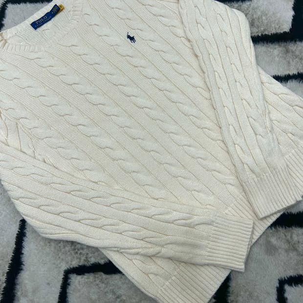 [M]폴로랄프로렌 케이블 코튼 니트/아이보리