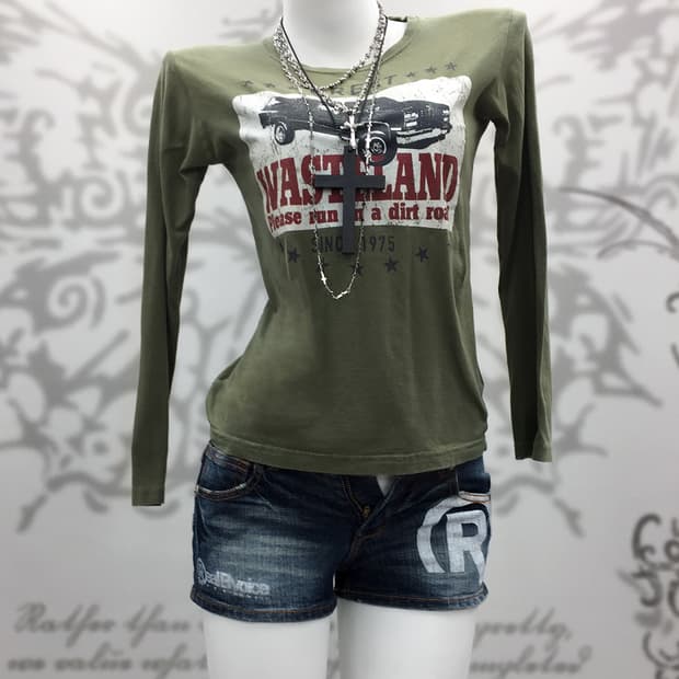 Y2K grunge printing long sleeves