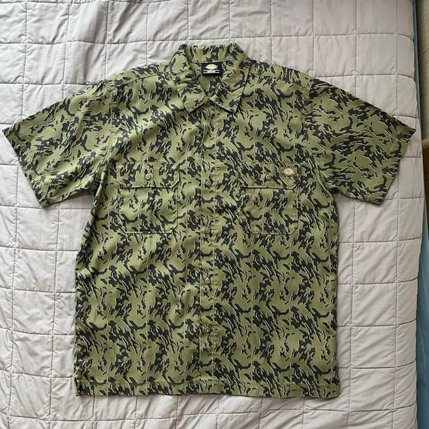 Dickies 숏슬리브 카모 워크 셔츠