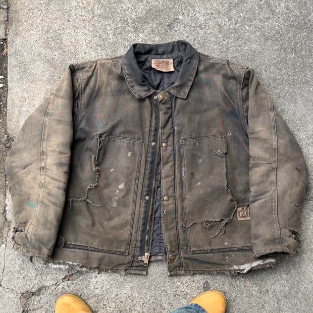 빈티지 90s Field&Forest Distressed 디트로이트 자켓