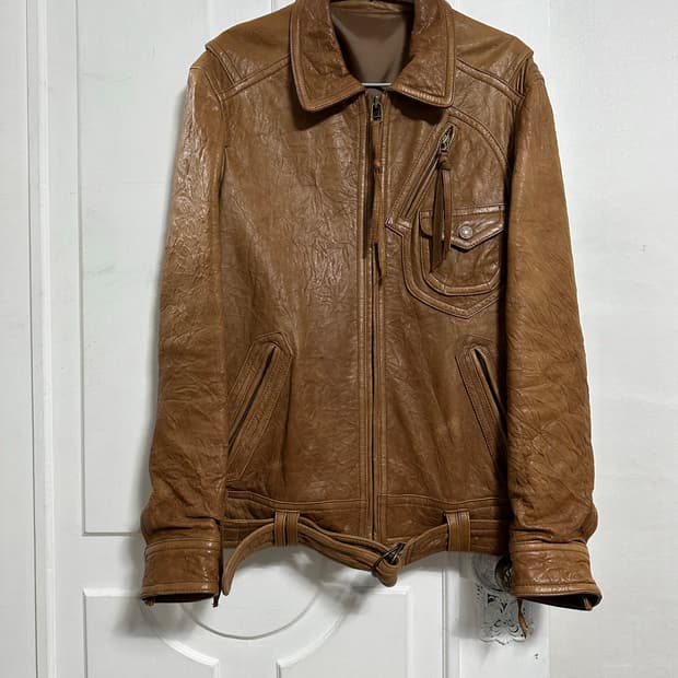 쉽스킨 디테일 싱글 라이더자켓