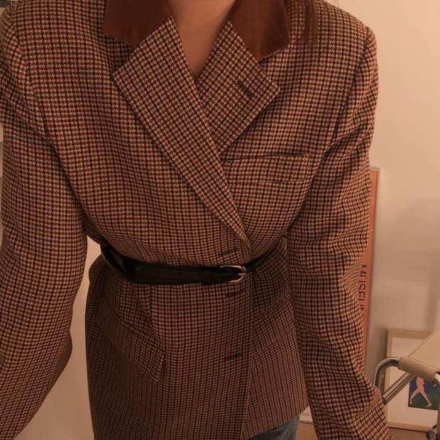 아쎄르 울체크자켓 더바넷 시엔느 리본빛