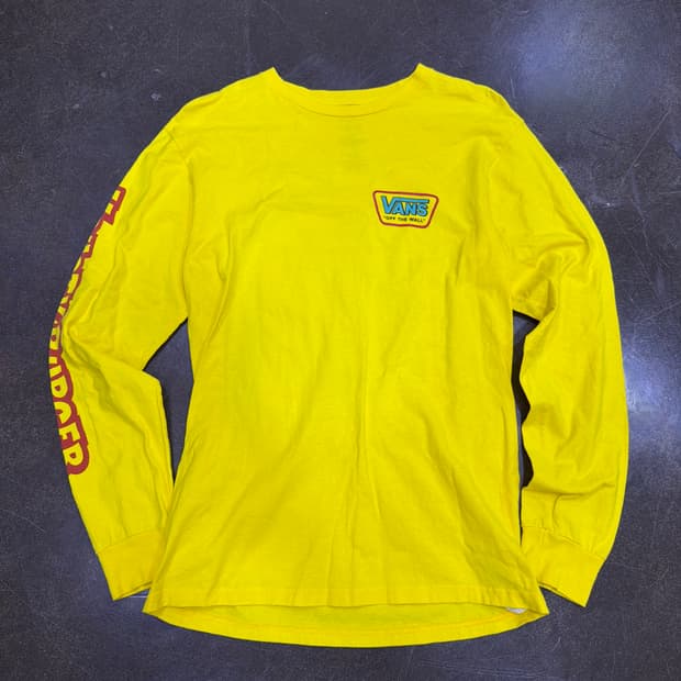 반스 x 심슨가족 크러스티 버거 클래식핏 긴팔티 옐로우 S