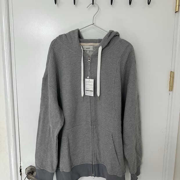 르아브 니트 후드 집업 그레이 (L)