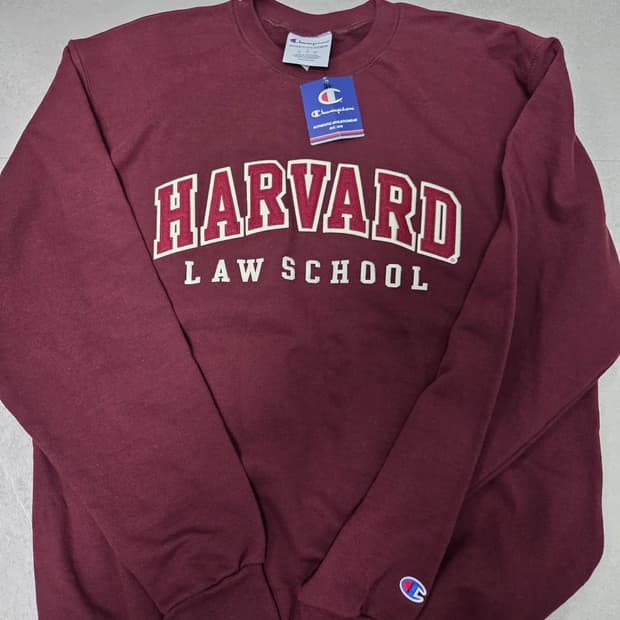 챔피온 하버드 로스쿨 맨투맨 버건디