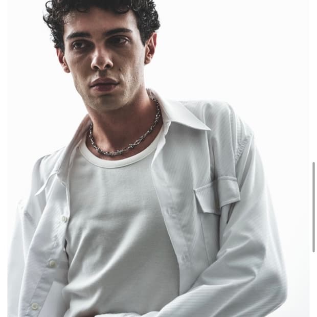 헬렛 / 리브드 슬림 크롭 유넥 롱슬리브 / L