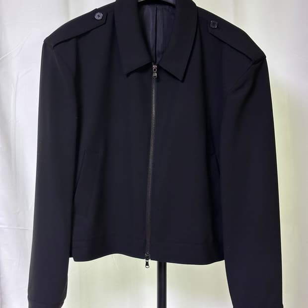 엘무드 프렌치 울 블렌드 오피서 자켓 블랙